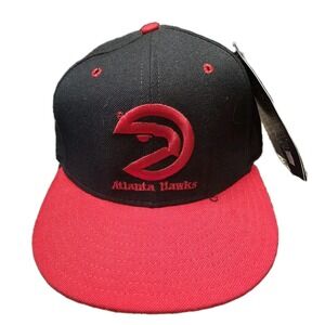 Atlanta Hawks New Era 59FIFTY VTG Mens Wool Fitted Hat Black Size 6 5/8 USA Made